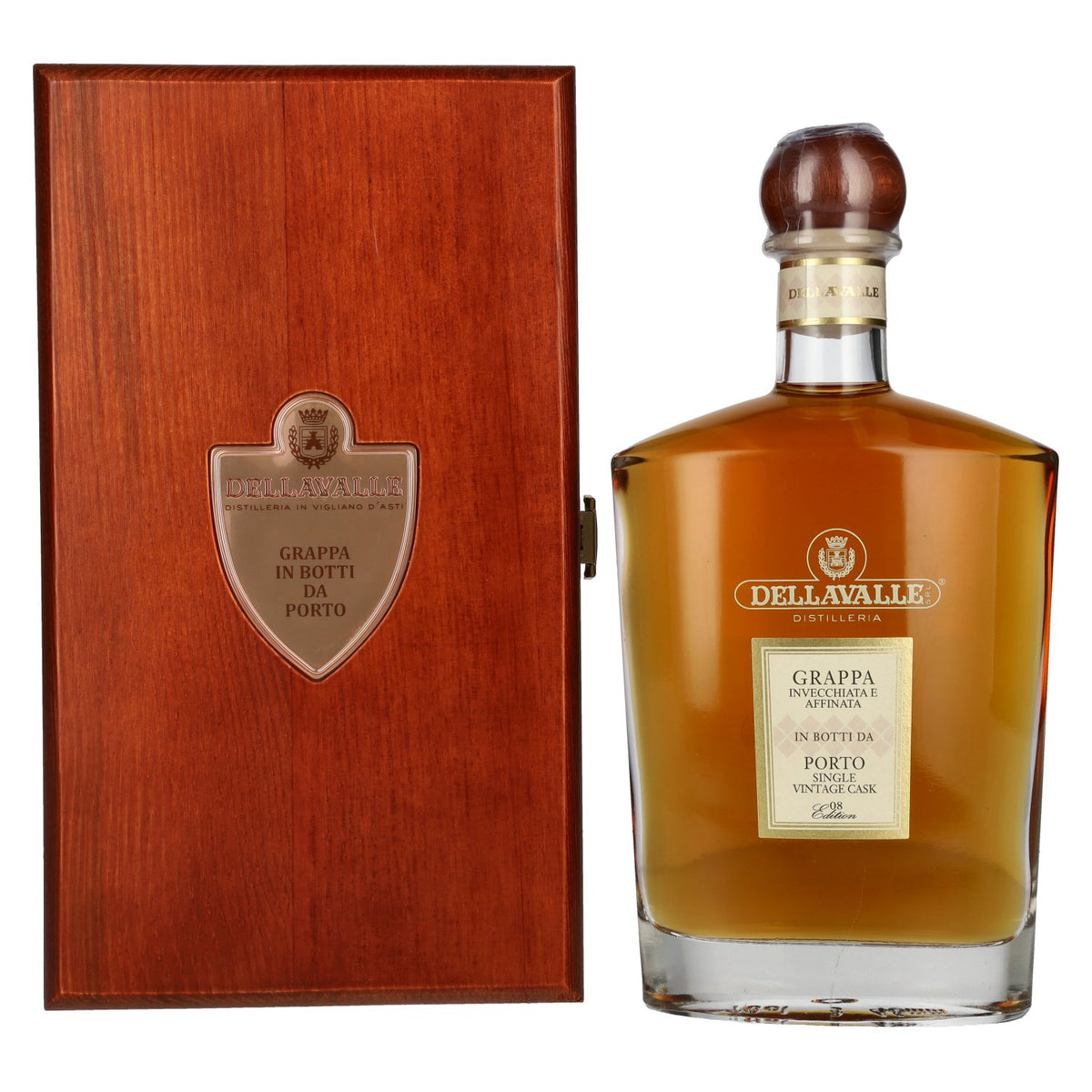 Dellavalle Grappa In Botti Da PORTO Single Vintage Cask 42% Vol. 0,7l in wooden box