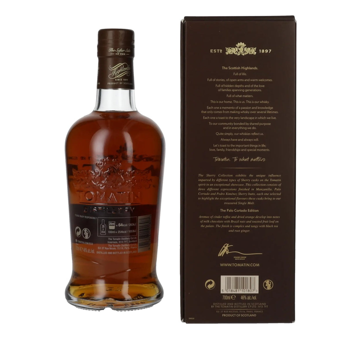 Tomatin 15 Years Old SHERRY COLLECTION Palo Cortado Sherry Butts Limited Edition 2008 46% Vol. 0,7l en coffret cadeau