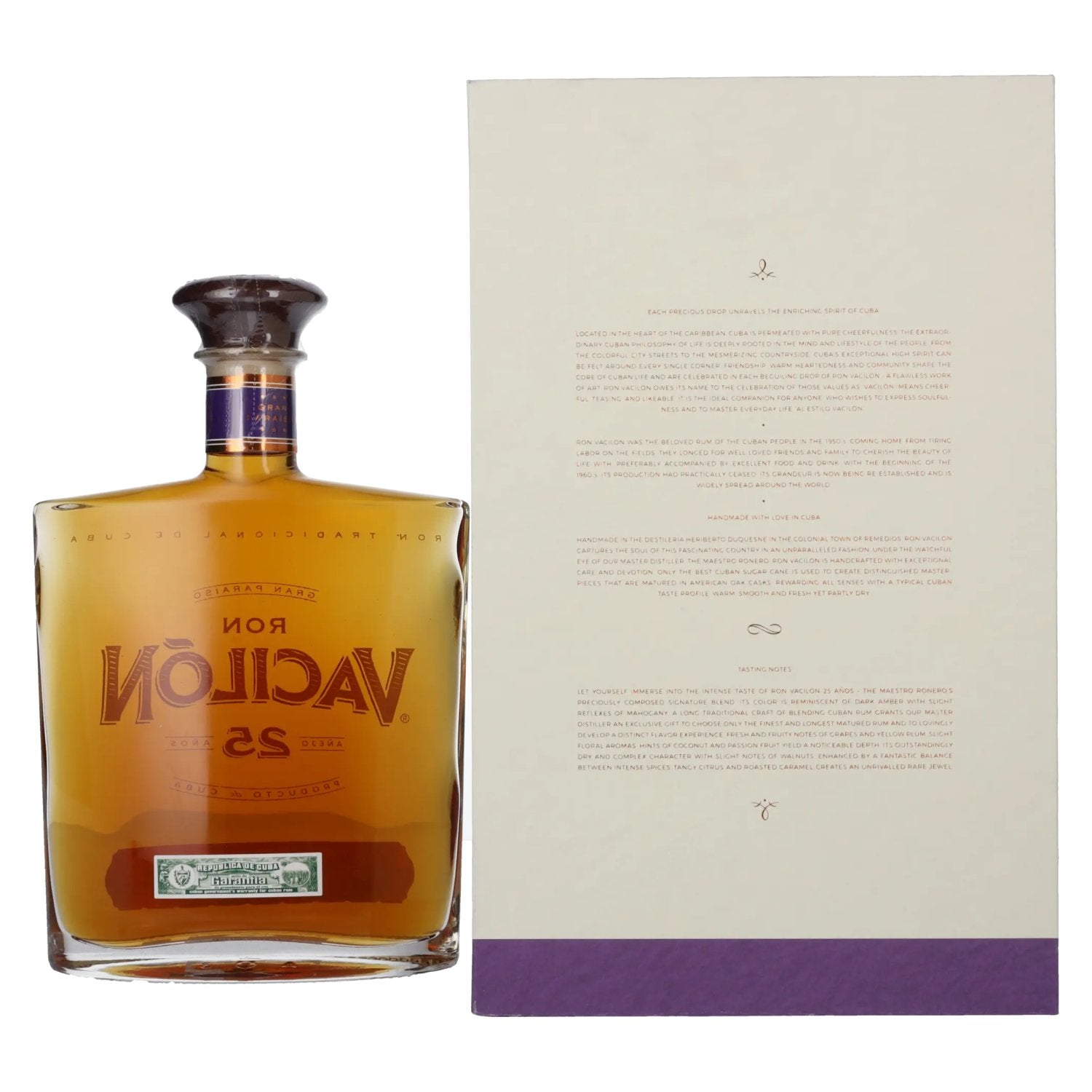 Ron Vacilón GRAN PARAÍSO Añejo 25 Años 40% Vol. 0,7l in Geschenkbox
