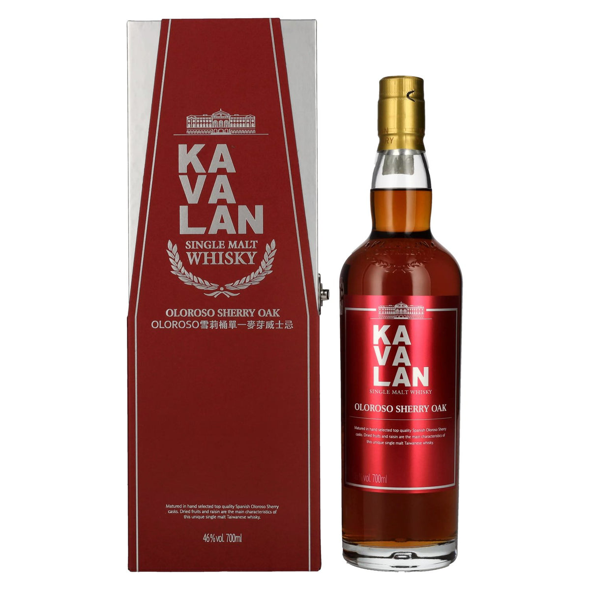Kavalan OLOROSO SHERRY OAK Single Malt Whisky 46% Vol. 0,7l in gift box