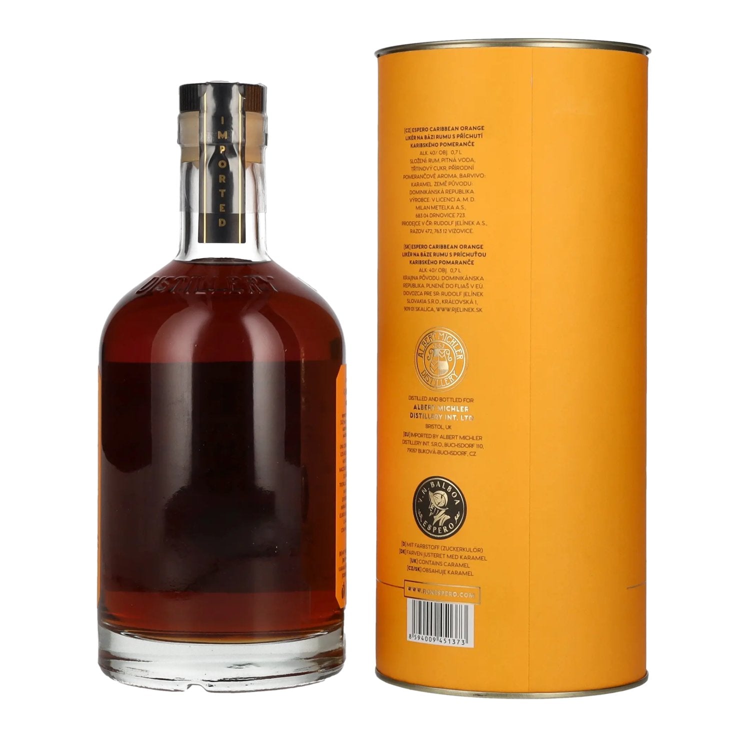Ron Espero Caribbean Orange Liqueur 40% Vol. 0,7l in gift box