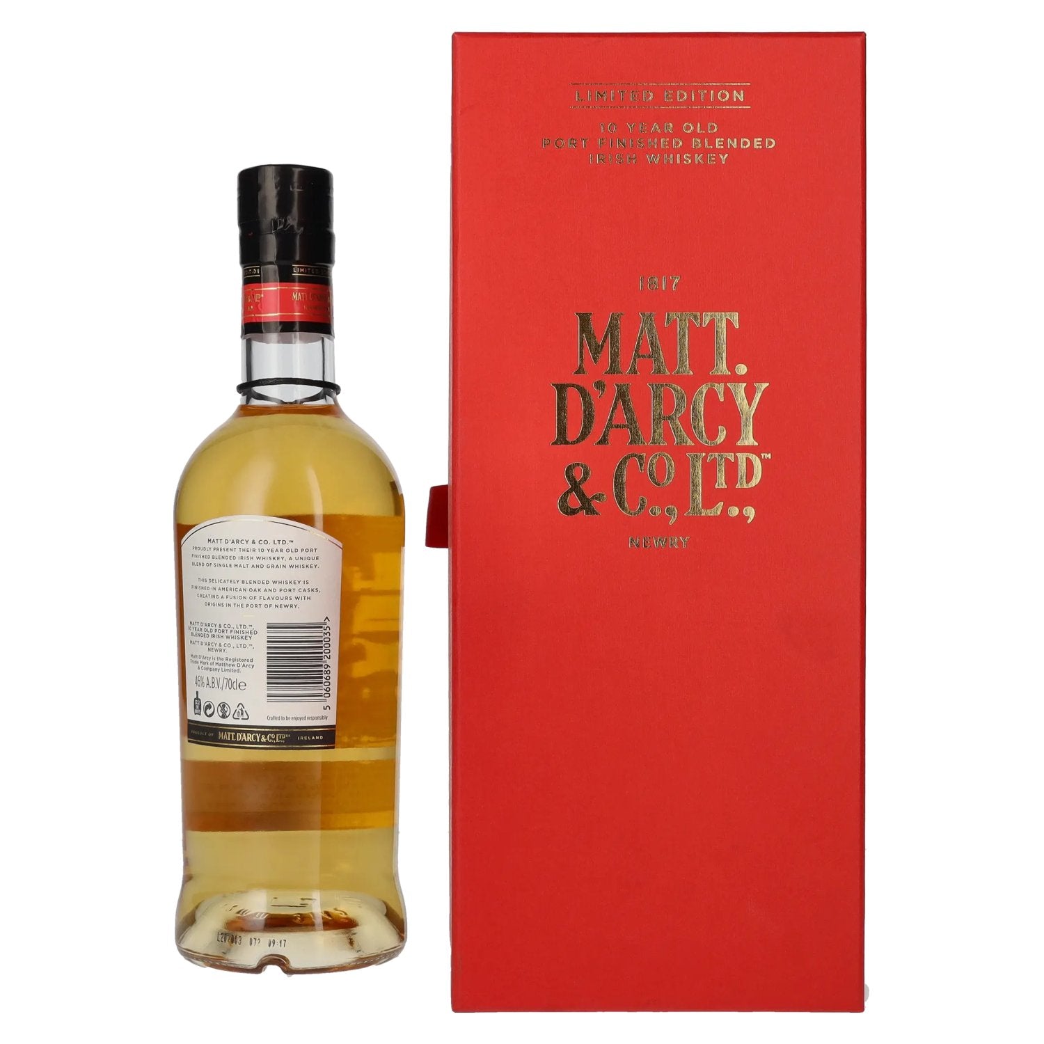 Matt. D'arcy 10 Years Old Blended Irish Whiskey Limited Edition 46% Vol. 0,7l in Geschenkbox