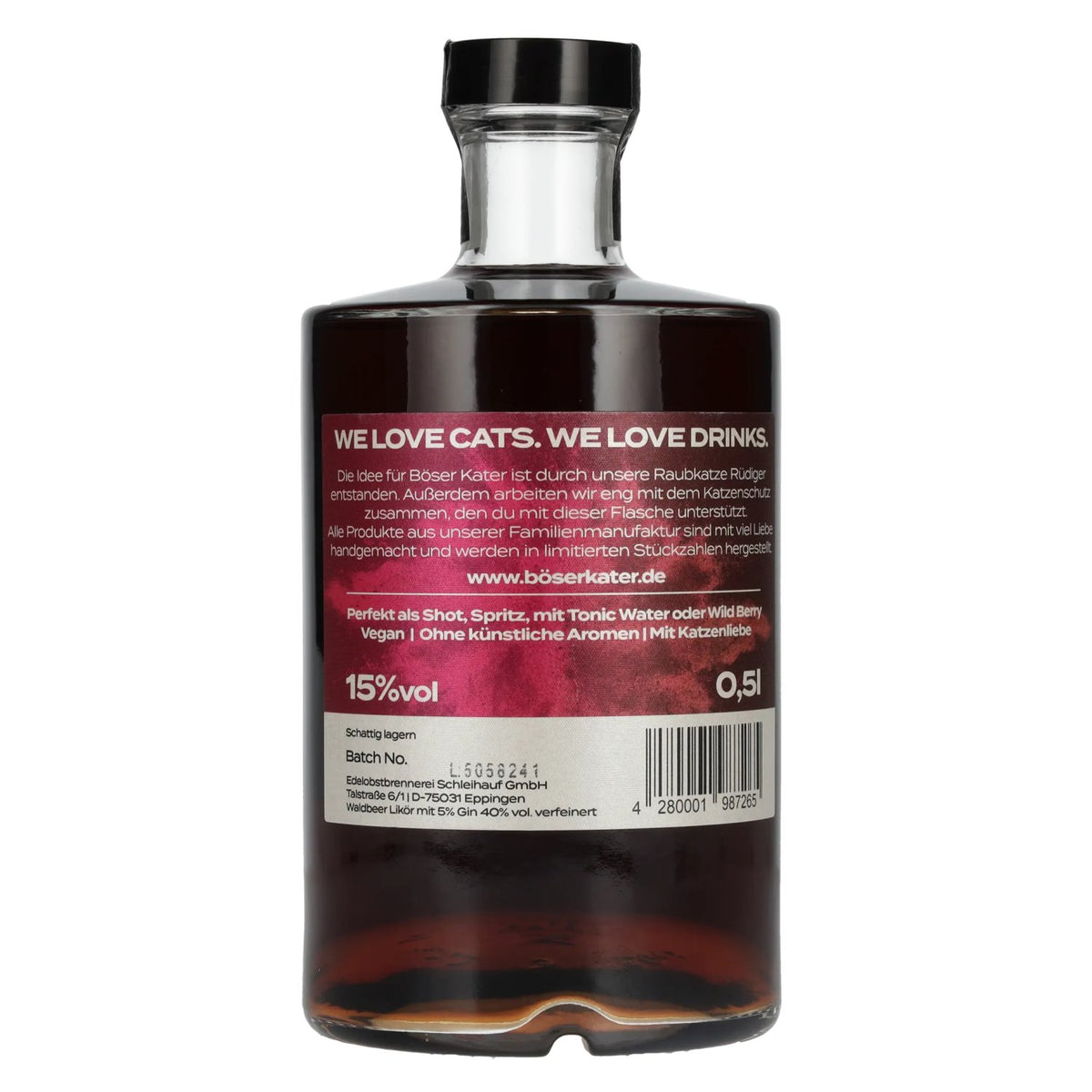 Böser Kater Apéritif « Wildberry » Thé glacé 15 % vol. 0,5 l