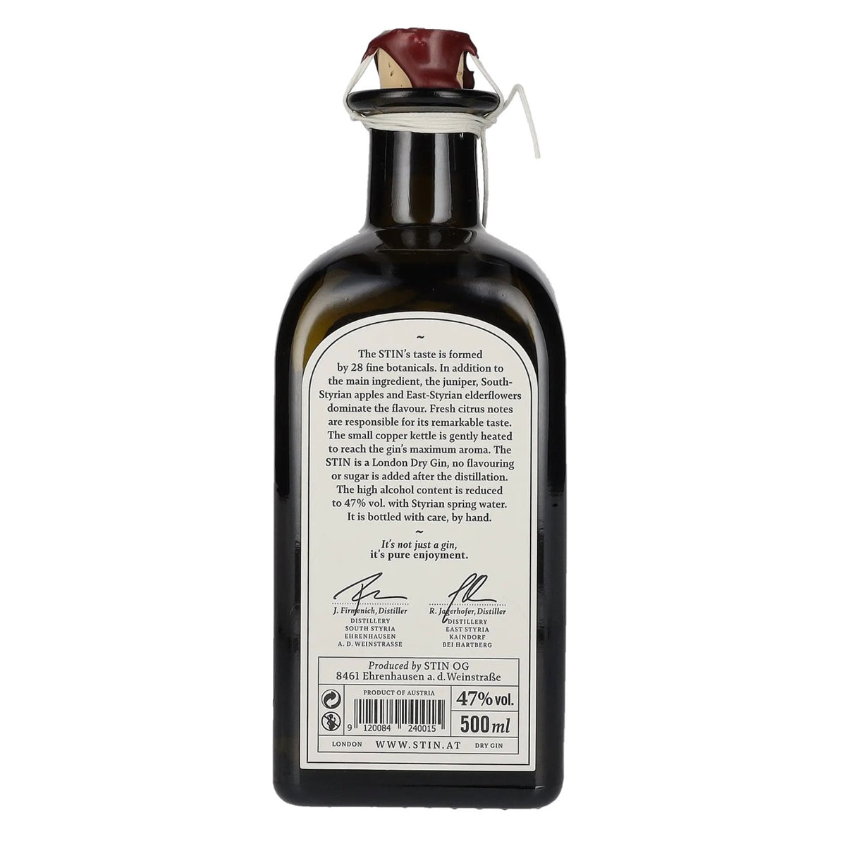 The STIN Styrian Dry Gin 47% Vol. 0,5l