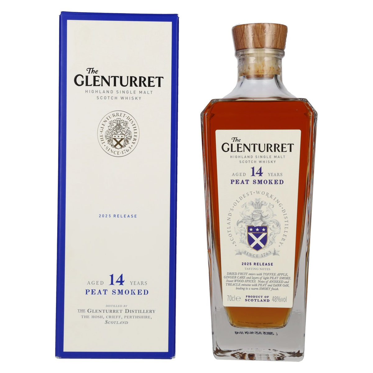 The Glenturret 14 ans d'âge PEAT Smoked, édition 2025, 48 % vol., 0,7 l, dans un coffret cadeau