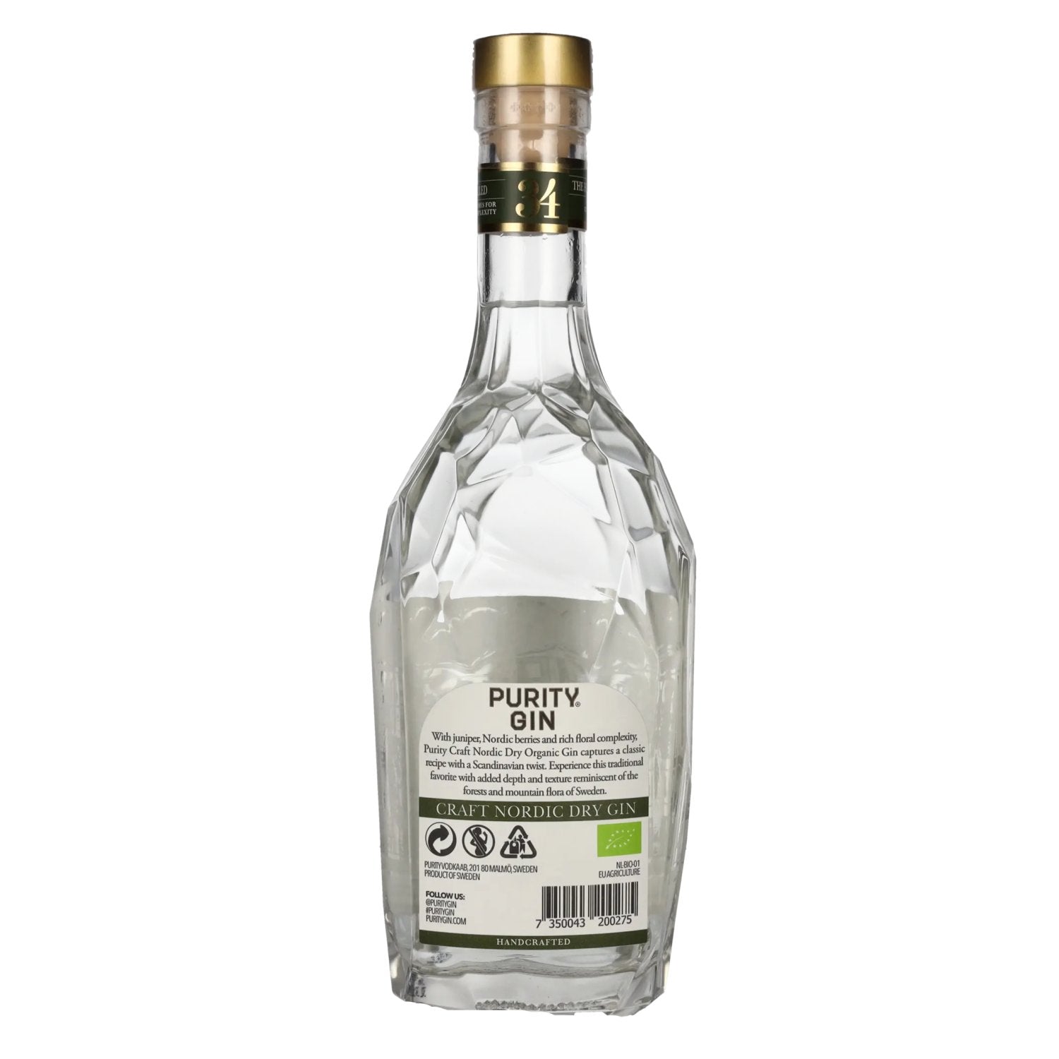 Purity 34 CRAFT NORDIC Organic Dry Gin 43% Vol. 0,7l