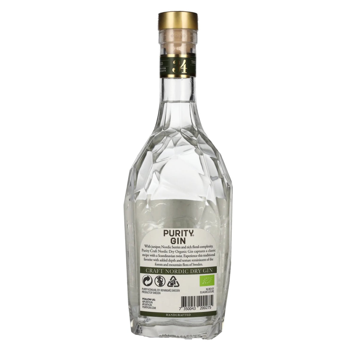 Purity 34 CRAFT NORDIC Organic Dry Gin 43% Vol. 0,7l