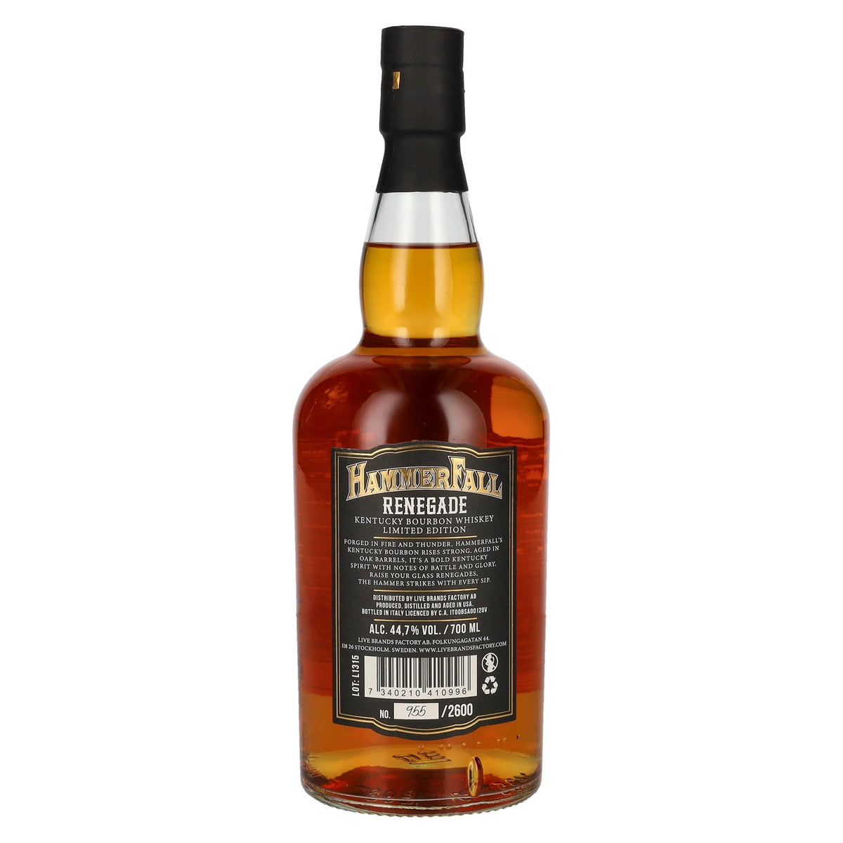 HammerFall Renegade Kentucky Bourbon Whiskey Limited Edition 44,7% vol. 0,7l