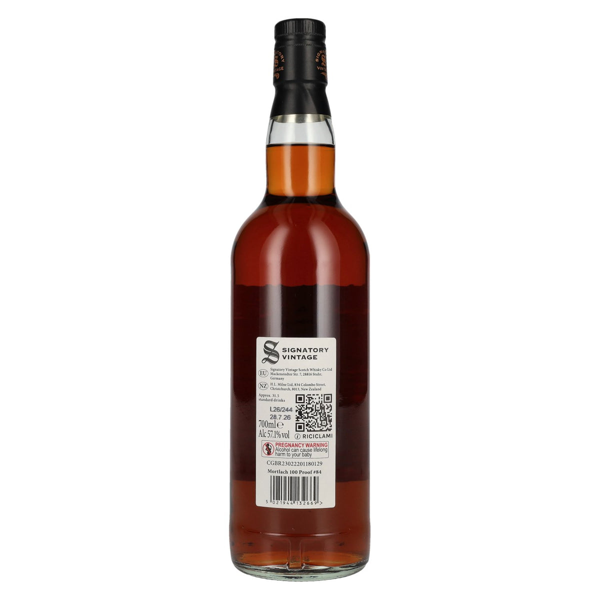Signatory Vintage 100 Proof Edition Mortlach 10 ans d'âge Single Malt n° 84 2016 57,1 % vol. 0,7 l