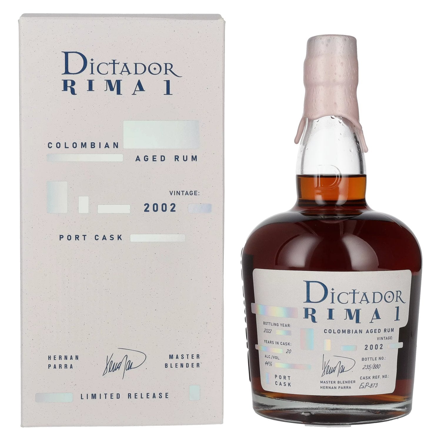 Dictador RIMA 1 20 Years Old PORT CASK Vintage 2002 44% vol. 0,7l en boîte cadeau