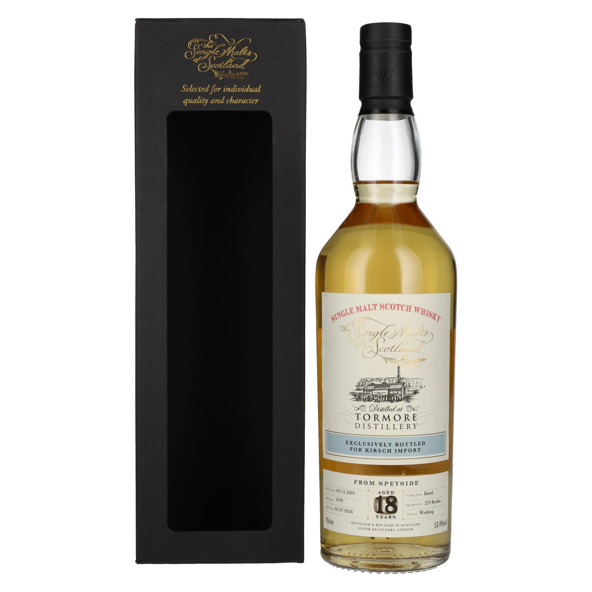Tormore 18 Years Old KIRSCH IMPORT Speyside Single Malt 2005 53,4% vol. 0,7l en coffret cadeau