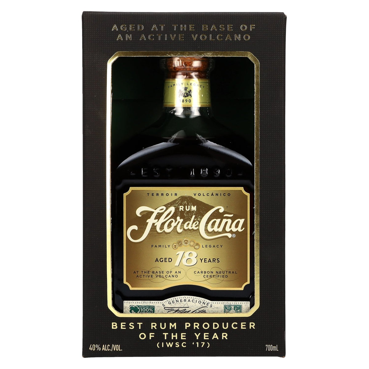 Flor de Caña 18 ans d'âge Family Legacy 40 % vol. 0,7 l dans un coffret cadeau