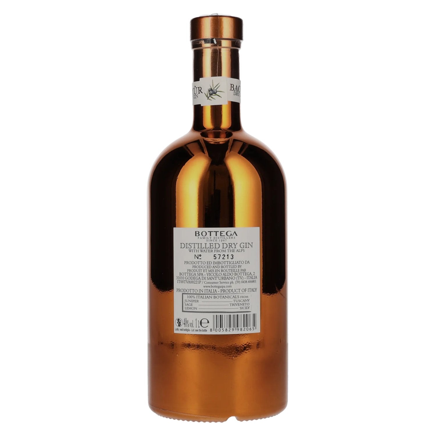 Bottega BACÛR Distilled Dry Gin 40% Vol. 1l