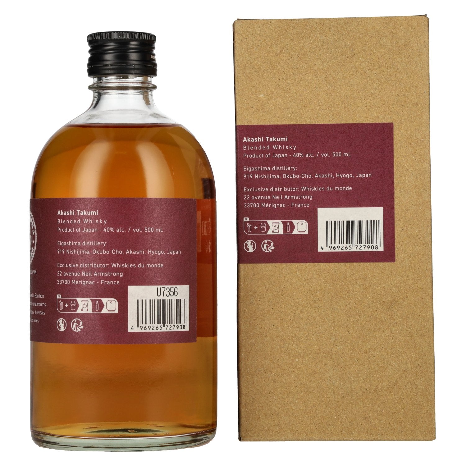 AKASHI Takumi Sherry Cask Finish Japanese Blended Whisky 40% Vol. 0,5l in gift box