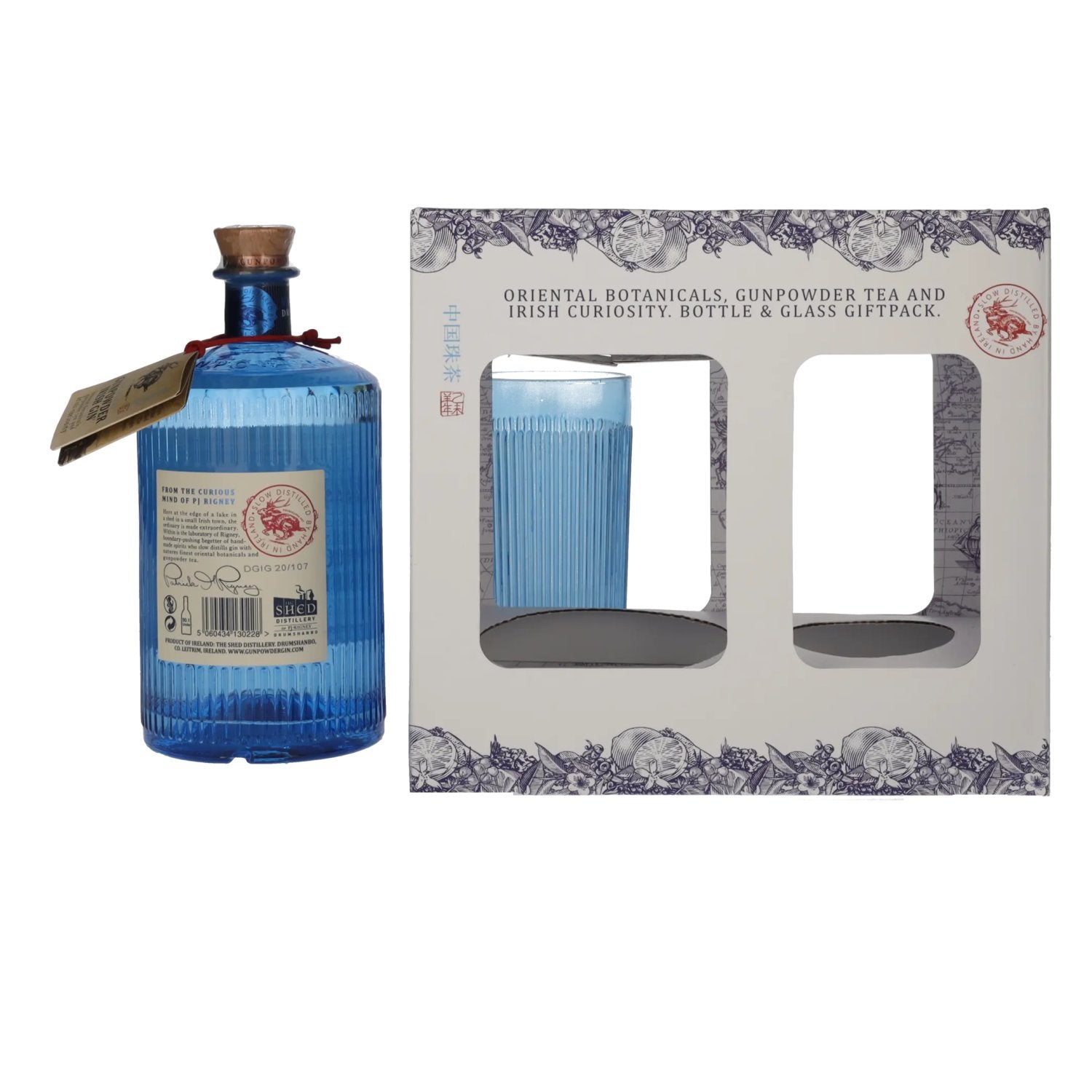 Drumshanbo Gunpowder Irish Gin 43% Vol. 0,7l in Geschenkbox mit Glas