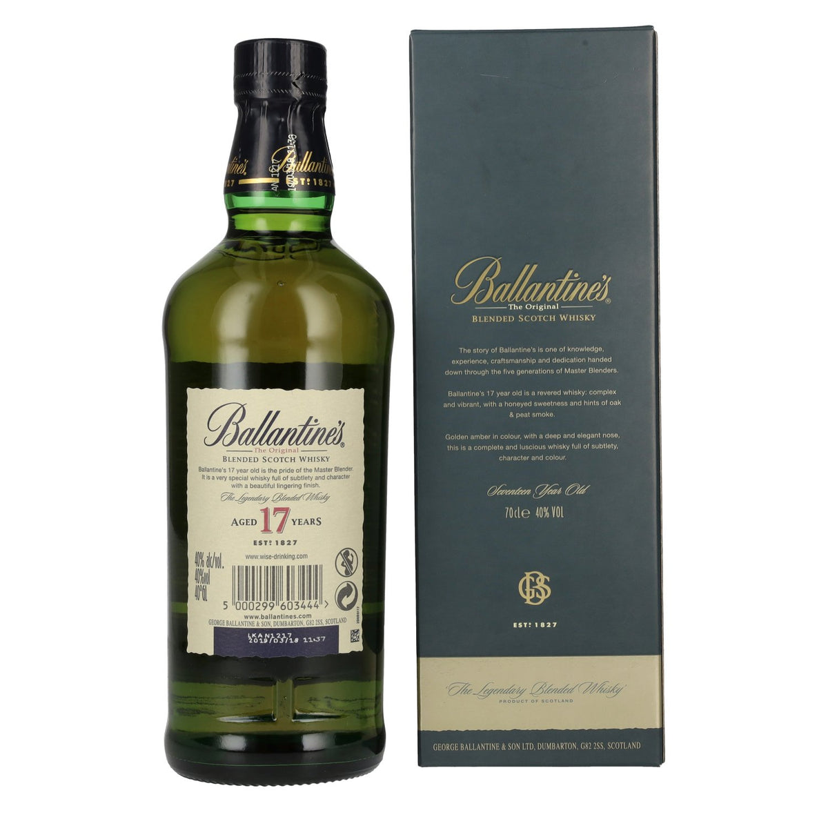 Ballantine's 17 Years Old Blended Scotch Whisky 40% Vol. 0,7l en boîte cadeau
