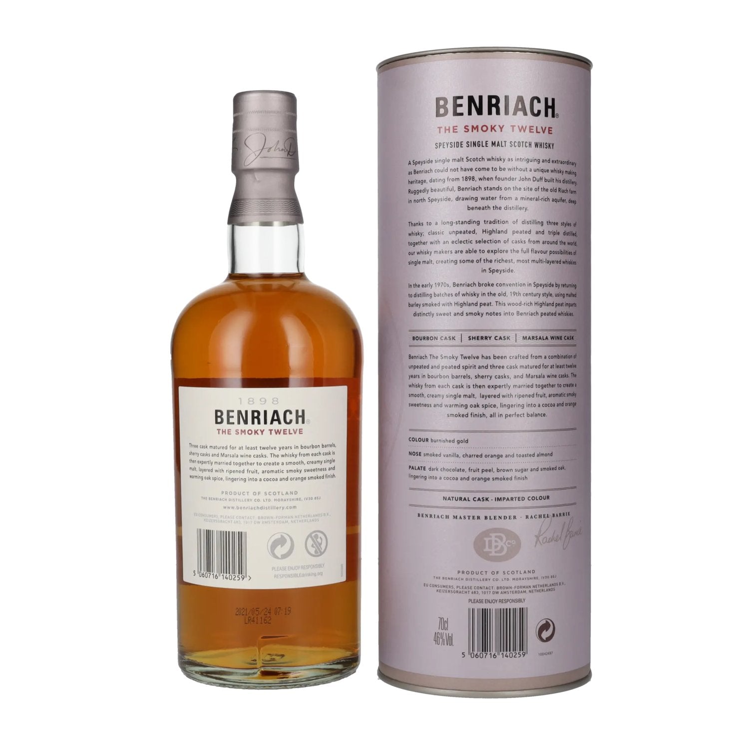 Benriach THE SMOKY TWELVE Three Cask Matured Speyside Single Malt 46% Vol. 0,7l in Geschenkbox