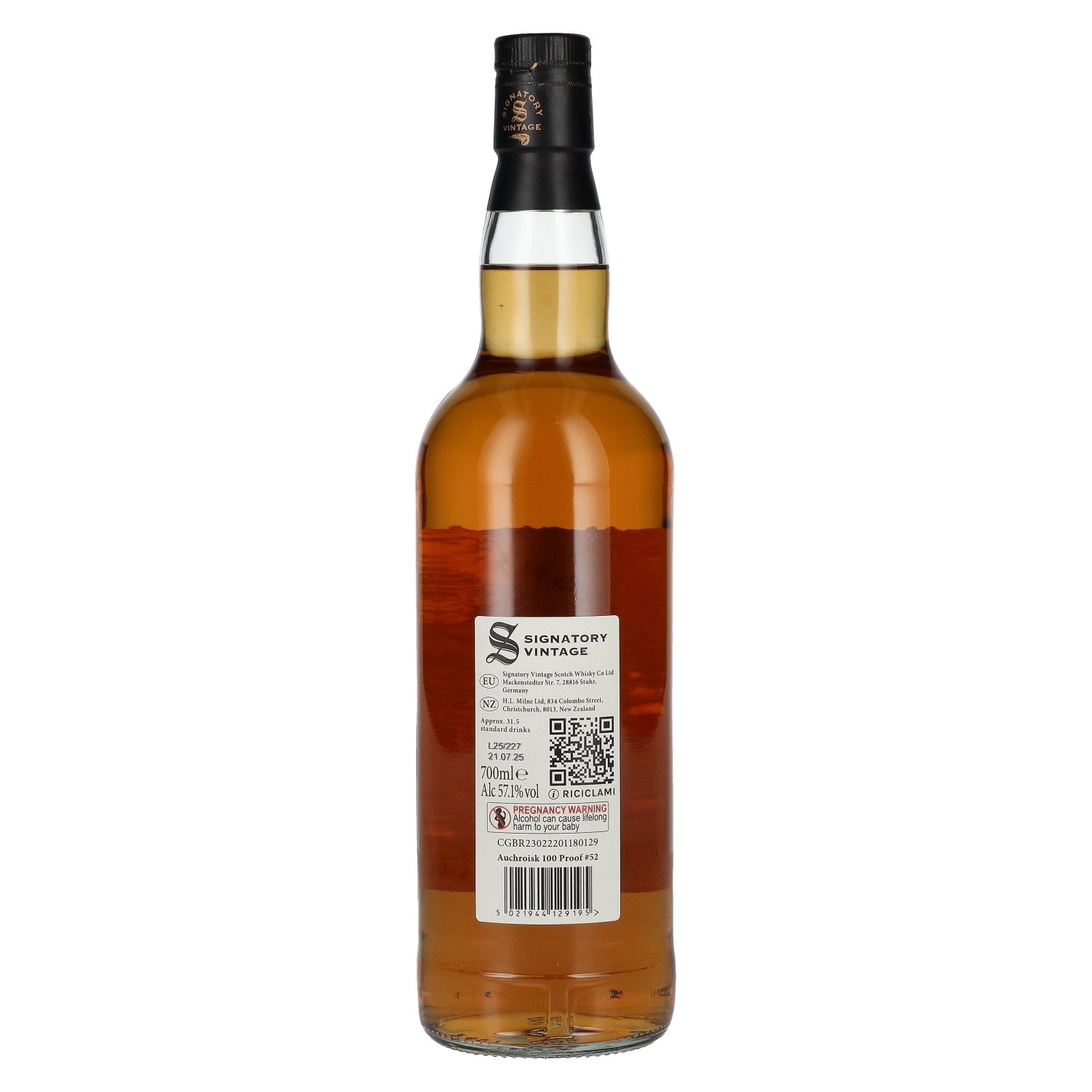 Signatory Vintage 100 Proof Edition AUCHROISK 12 Years Old Single Malt #52 2012 57,1% Vol. 0,7l