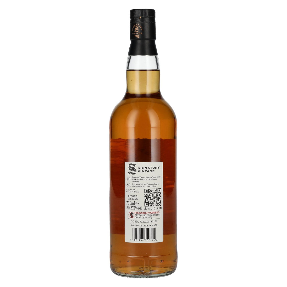 Signatory Vintage 100 Proof Edition AUCHROISK 12 Years Old Single Malt #52 2012 57,1% Vol. 0,7l