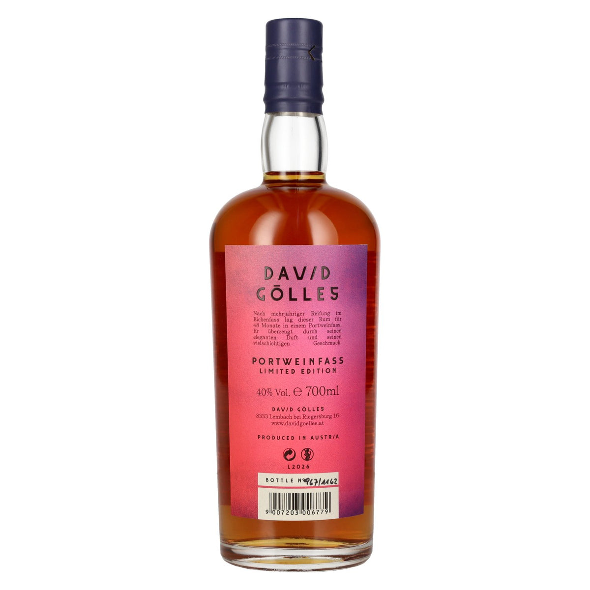 Ron Johan Port Wine Barrel Rum Limited Edition 2026 40% vol. 0.7 l