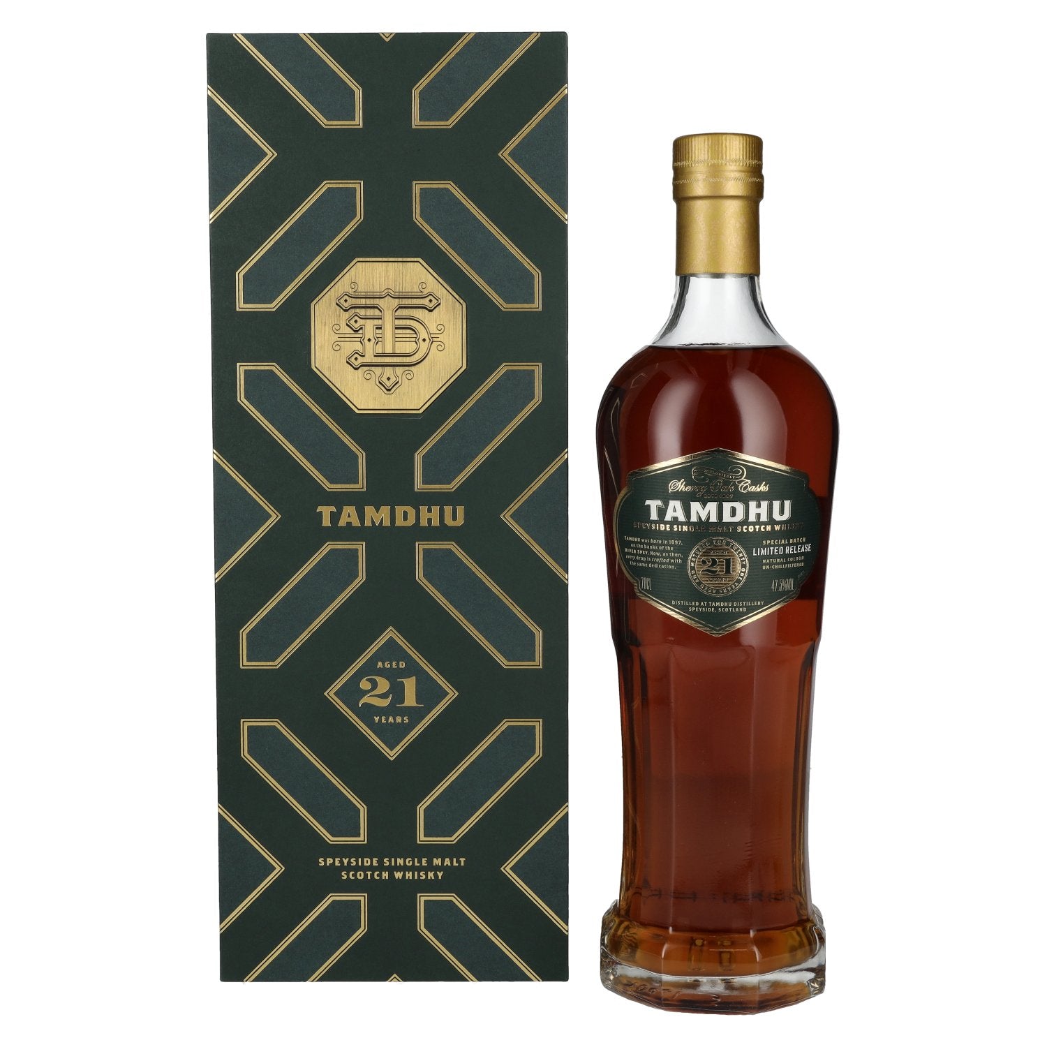 Tamdhu 21 Years Old Speyside Single Malt Limited Release 47,5% Vol. 0,7l en boîte cadeau