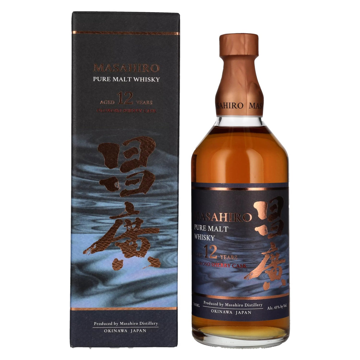 Masahiro 12 Years Old Pure Malt Whisky Oloroso Sherry Cask 43% Vol. 0,7l en boîte cadeau