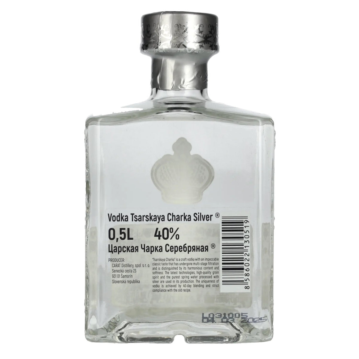 Tsarskaya Charka SILVER Vodka 40% vol. 0,5l