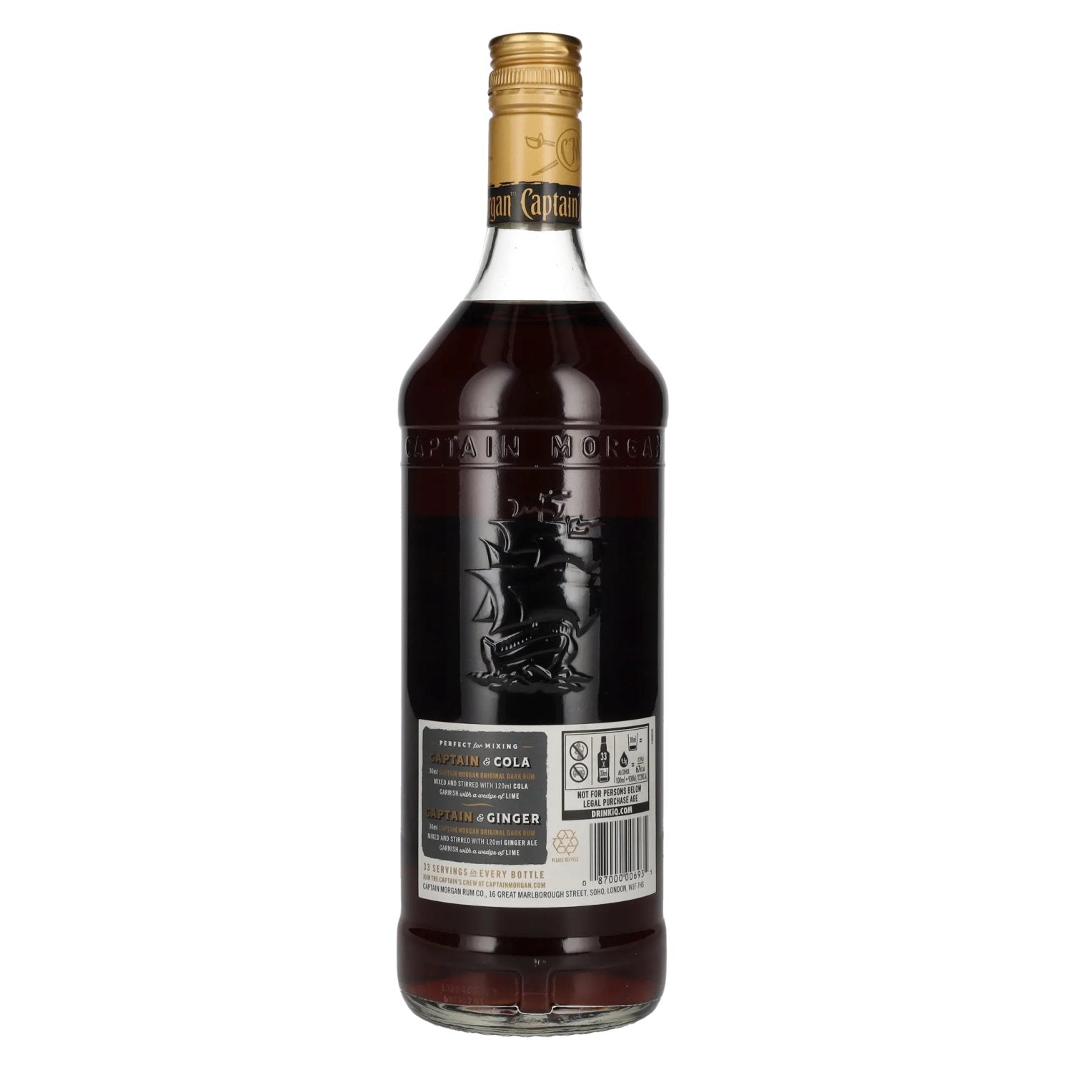 Captain Morgan DARK RUM 40% vol. 1l