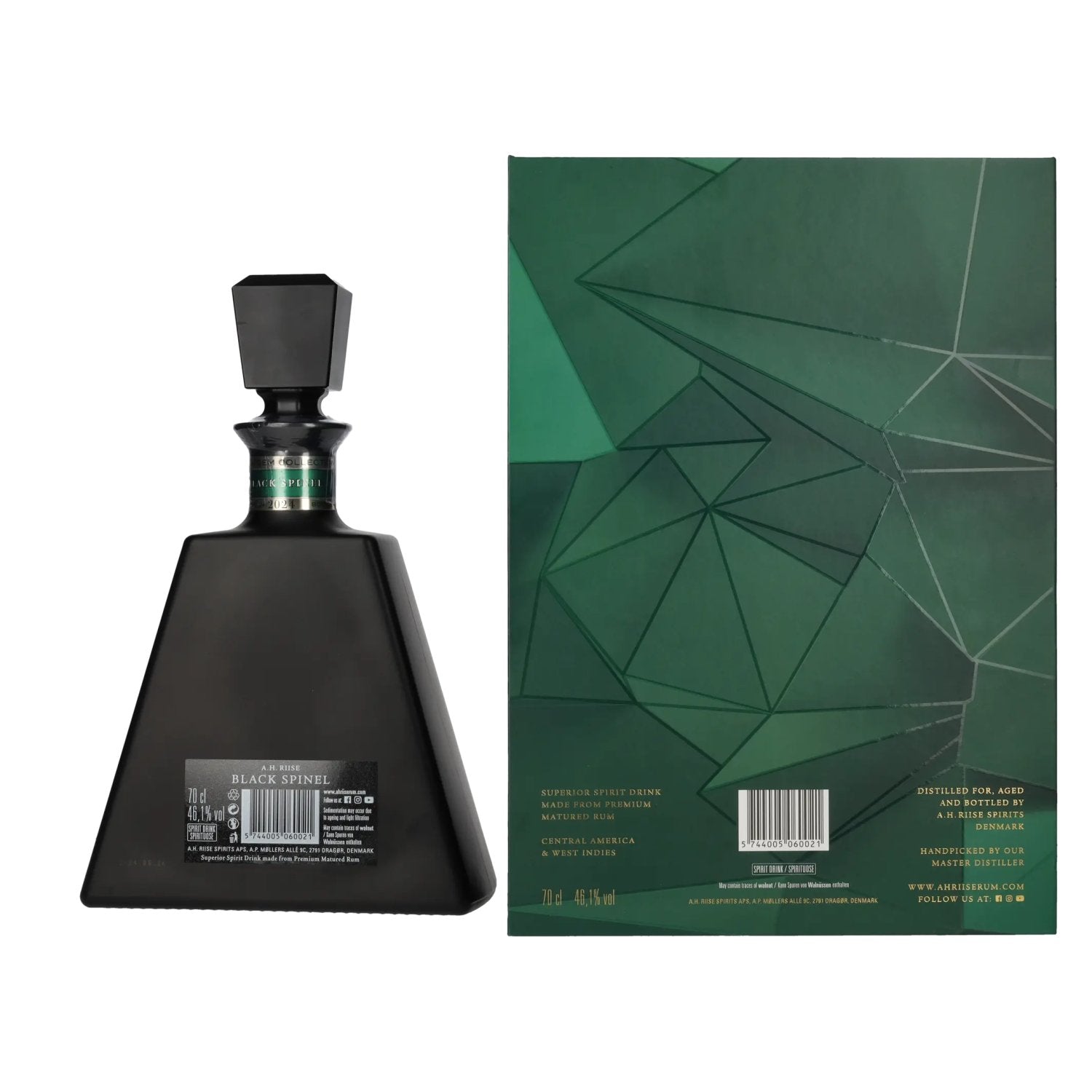 A.H. Riise Black Spinel BLACK GEM COLLECTION Spirit Drink 46,1% vol. 0,7l en coffret cadeau