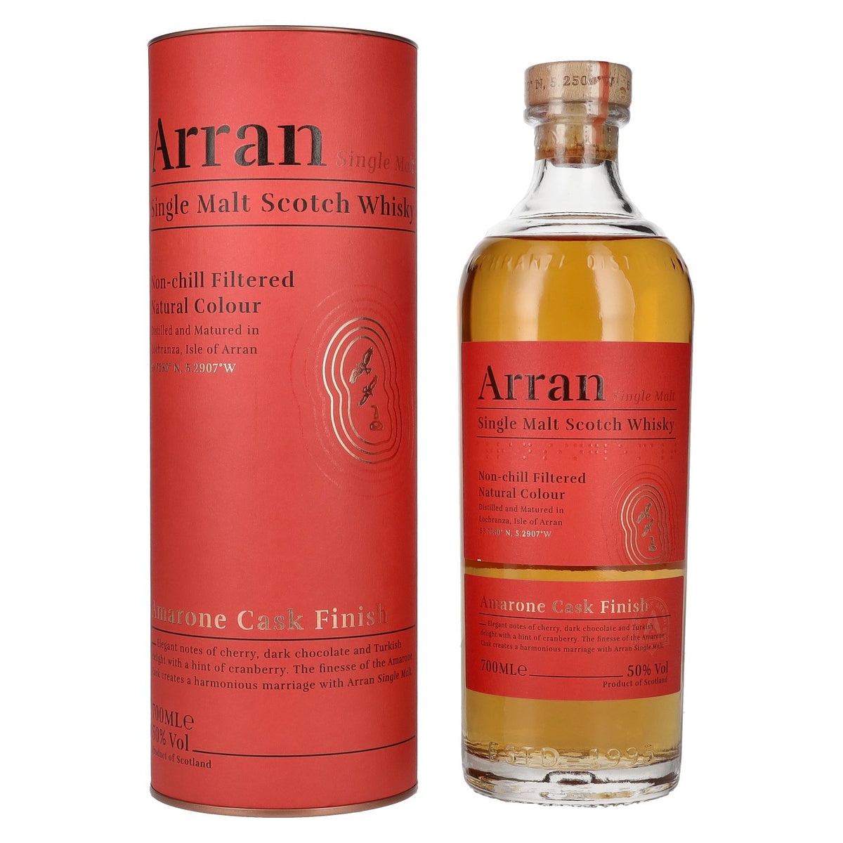 Arran Single Malt Scotch AMARONE CASK FINISH 50% vol. 0,7l en boîte cadeau