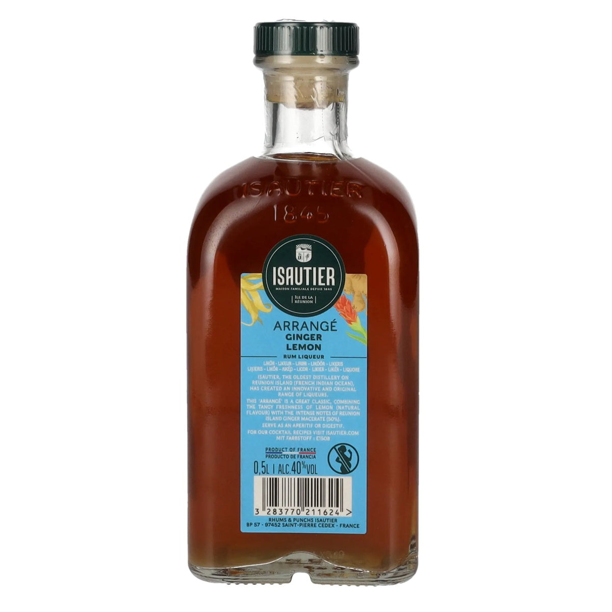 Isautier Arrangé GINGER LEMON Liqueur de rhum 40% vol. 0,5l