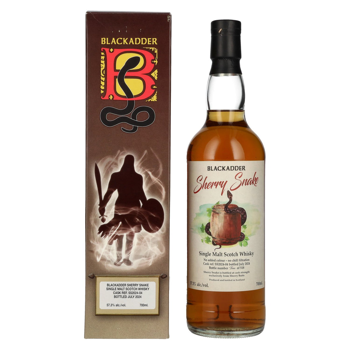 Blackadder SHERRY SNAKE Single Malt Scotch Whisky 57,3% Vol. 0,7l en coffret cadeau