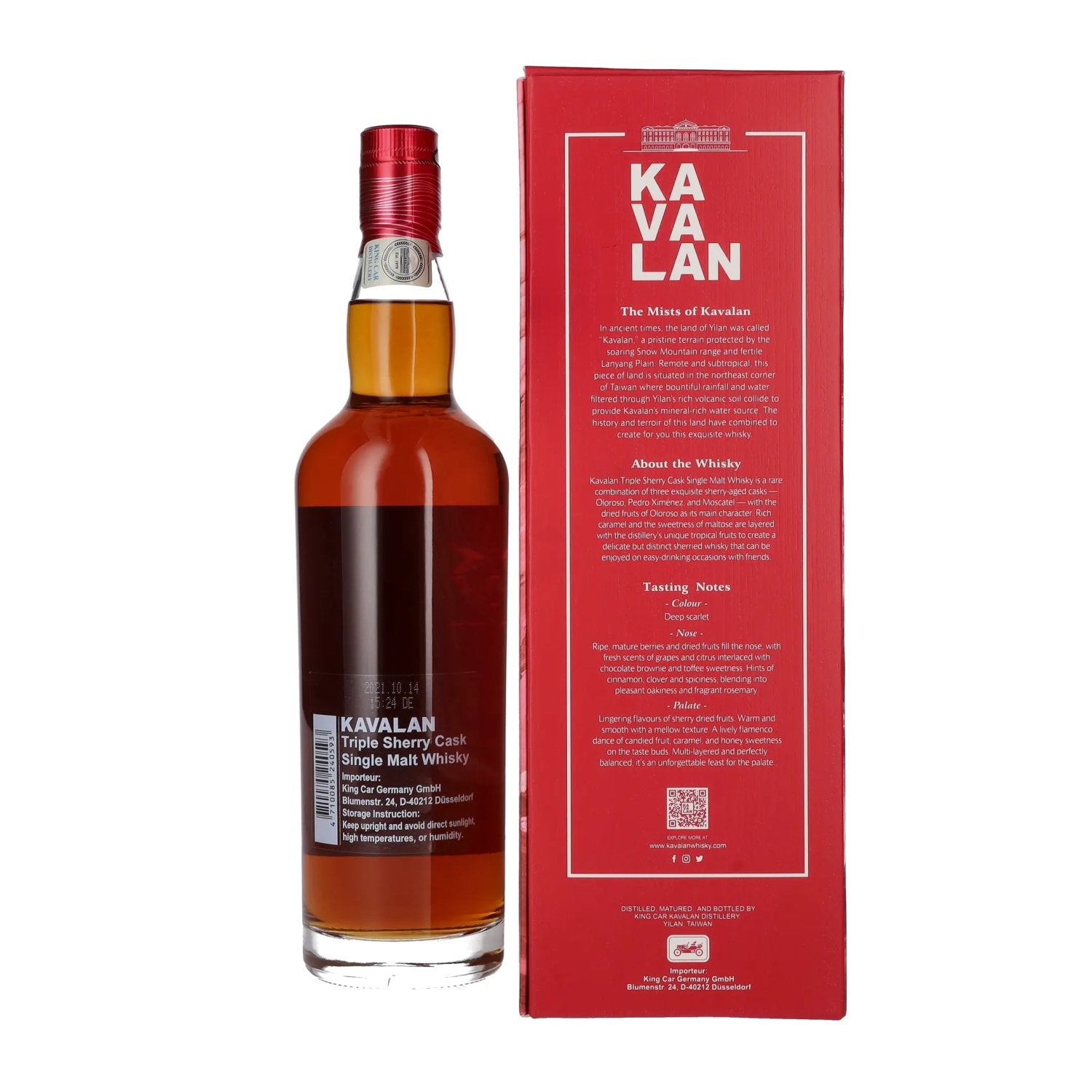 Kavalan TRIPLE SHERRY CASK Single Malt Whisky 40% Vol. 0,7l in gift box