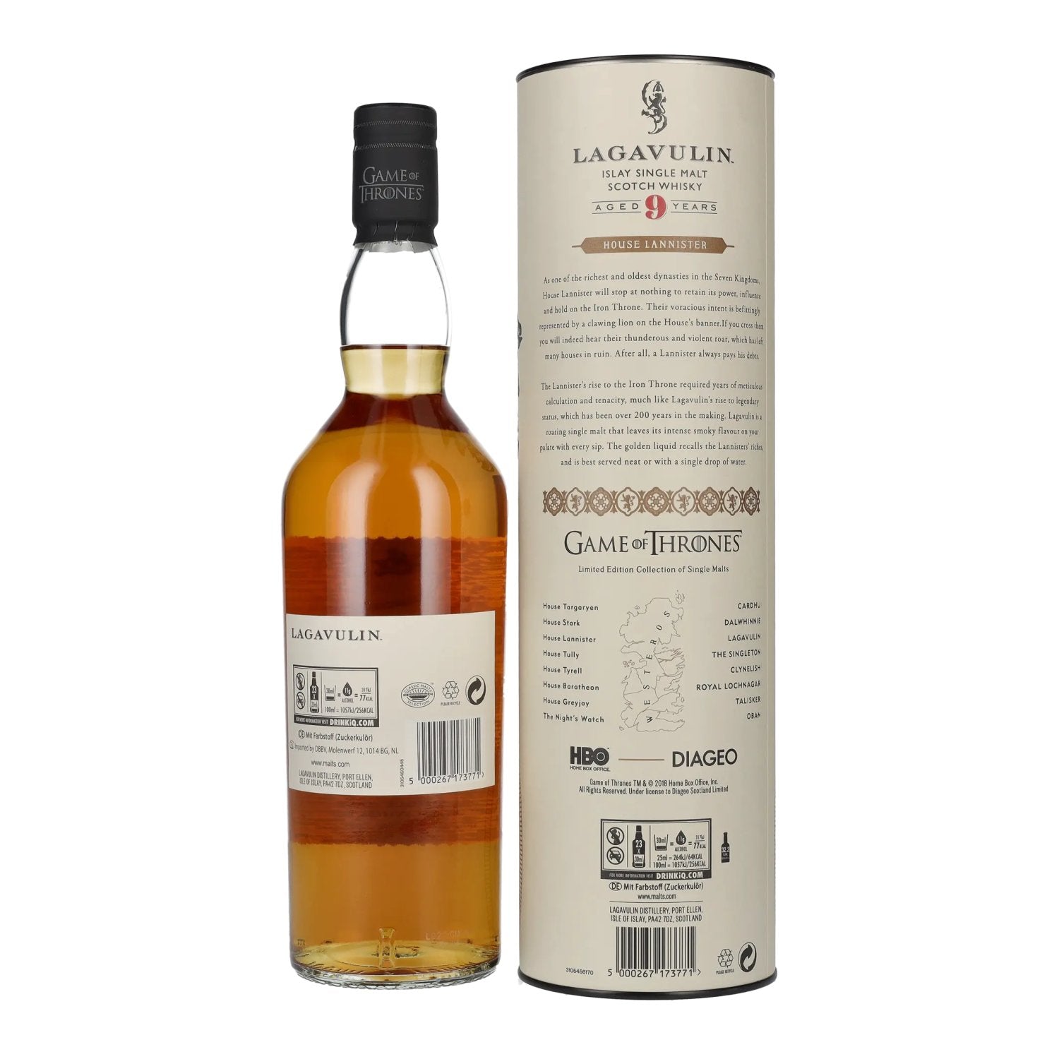 Lagavulin 9 Years Old GAME OF THRONES House Lannister Single Malt Collection 46% Vol. 0,7l in Geschenkbox