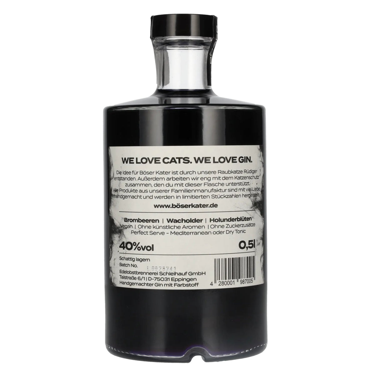 Böser Kater Handcrafted Blackberry Gin 40% ABV 0.5l