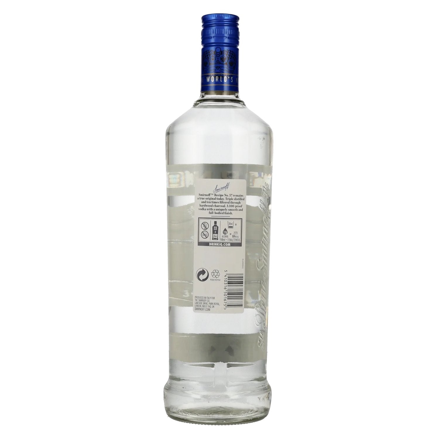 Smirnoff Triple Distilled 100 PROOF Vodka Blue Label 50% vol. 1l