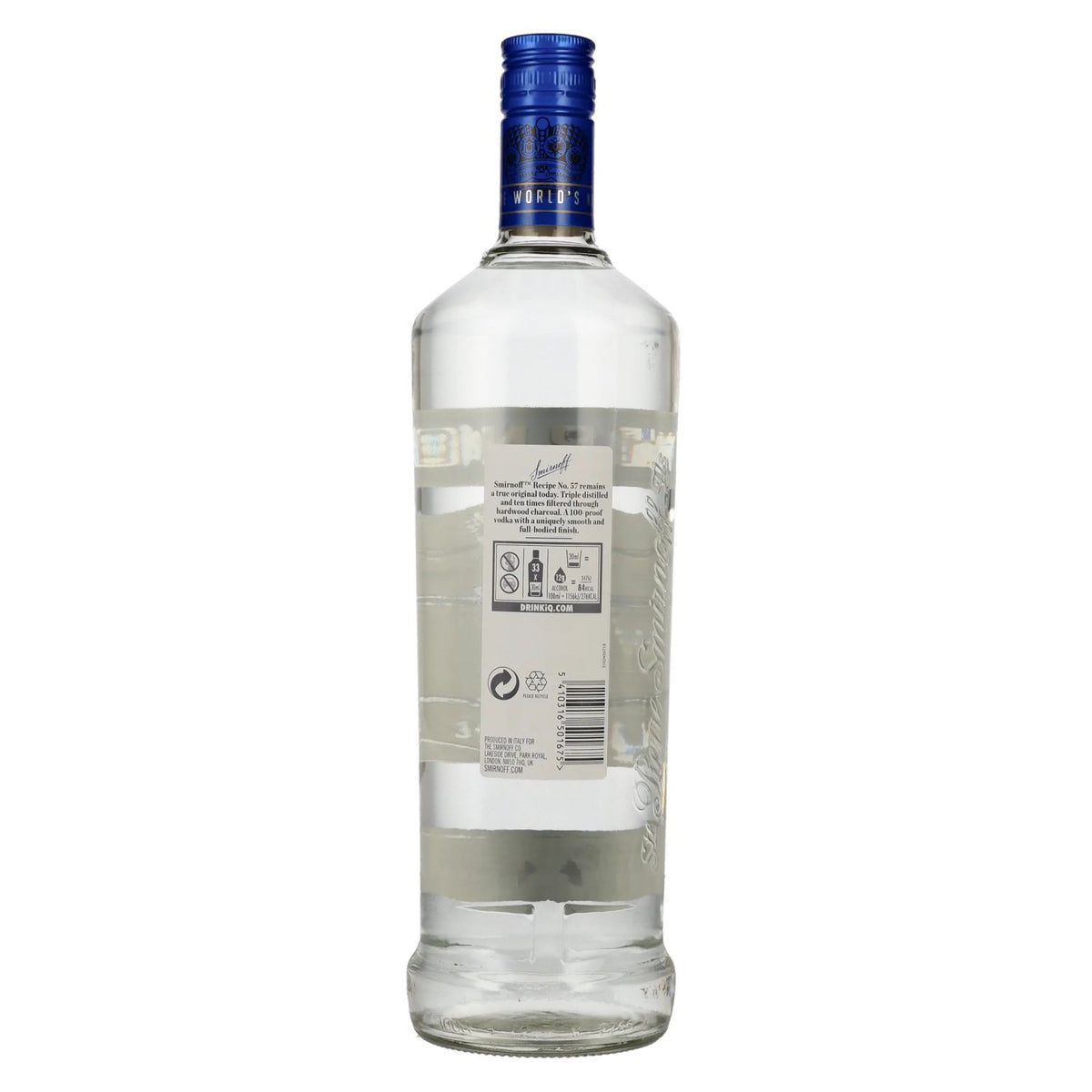 Smirnoff Triple Distilled 100 PROOF Vodka Blue Label 50% Vol. 1l