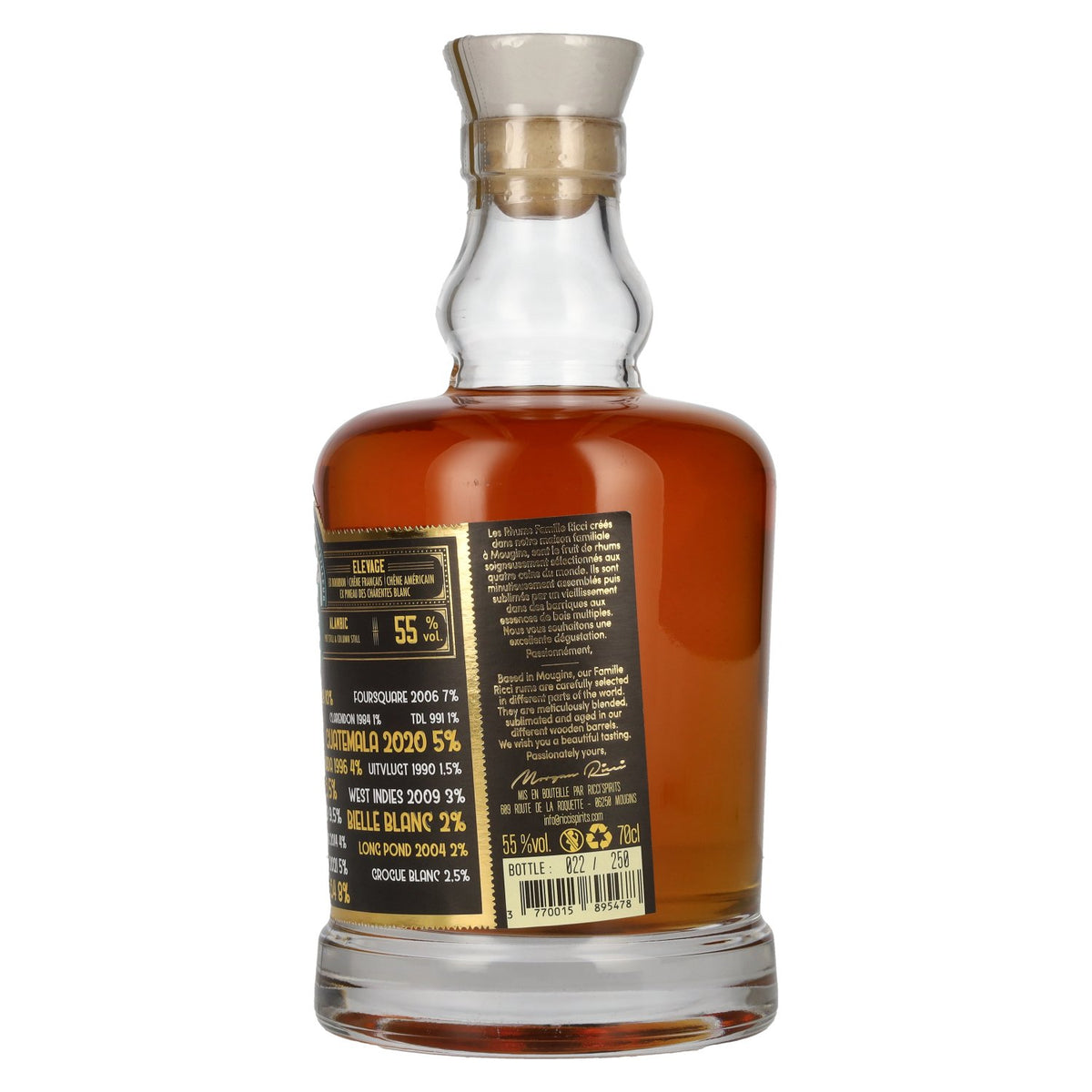 Famille Ricci Quintessence Rare Blend Rhum 2024 55% Vol. 0,7l