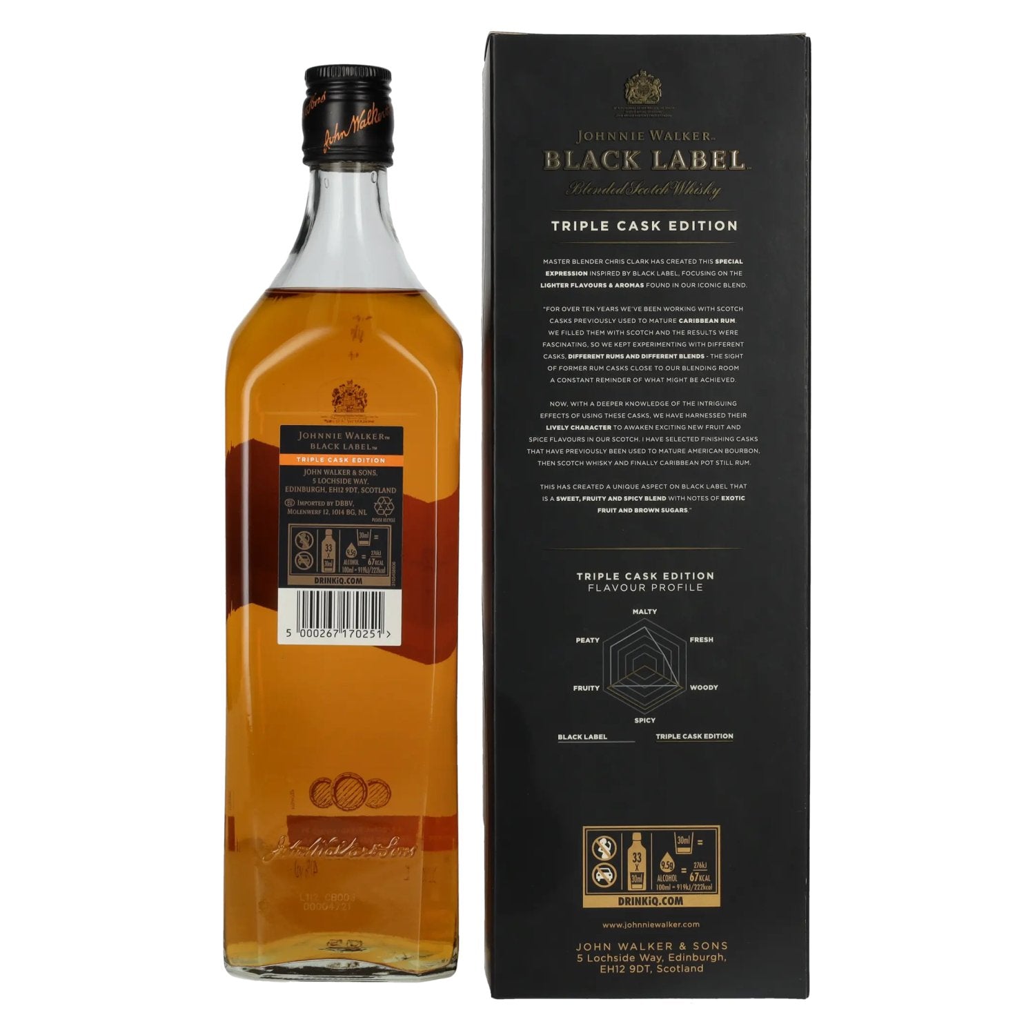 Johnnie Walker BLACK LABEL Blended Scotch Whisky TRIPLE CASK EDITION 40% Vol. 1l in Geschenkbox