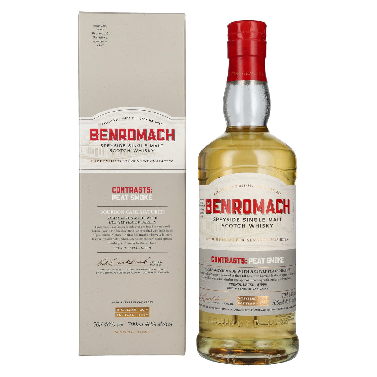 Benromach PEAT SMOKE Speyside Single Malt 2014 46% vol. 0,7l en boîte cadeau