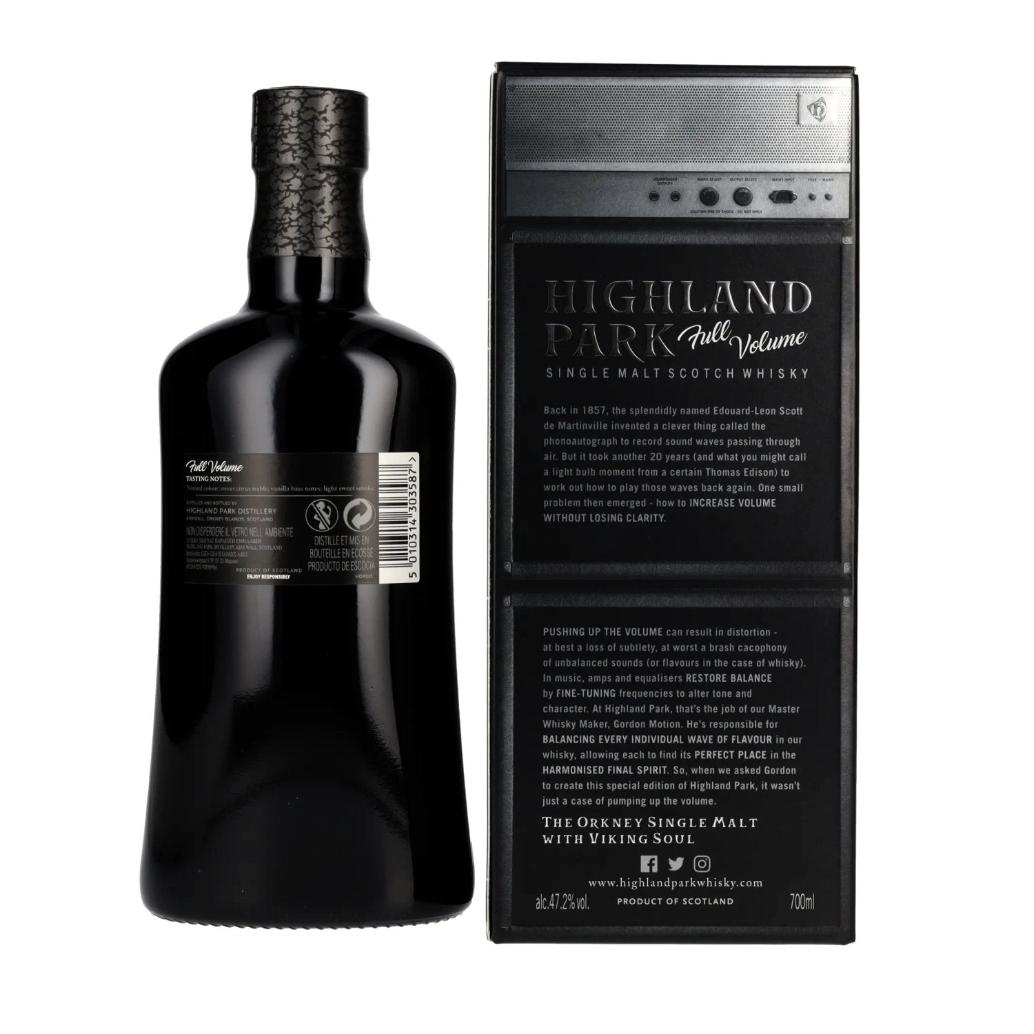 Highland Park FULL VOLUME 1999/2017 Single Malt Scotch Whisky 47,2% Vol. 0,7l en coffret cadeau