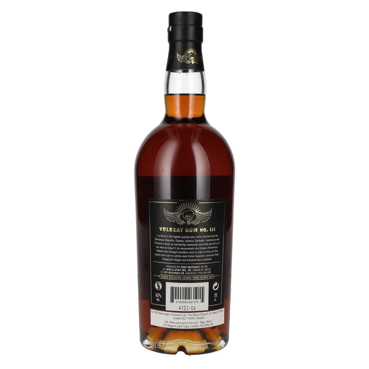 Volbeat Super Premium Caribbean and Guatemala Spirit Drink No. III 43% ABV 0.7l