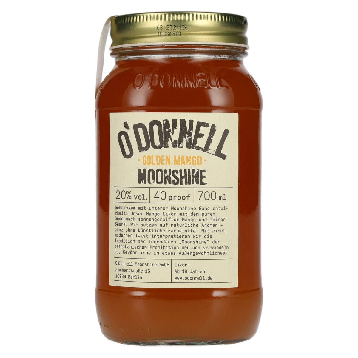 Liqueur O'Donnell Moonshine GOLDEN MANGO 20 % vol. 0,7 l