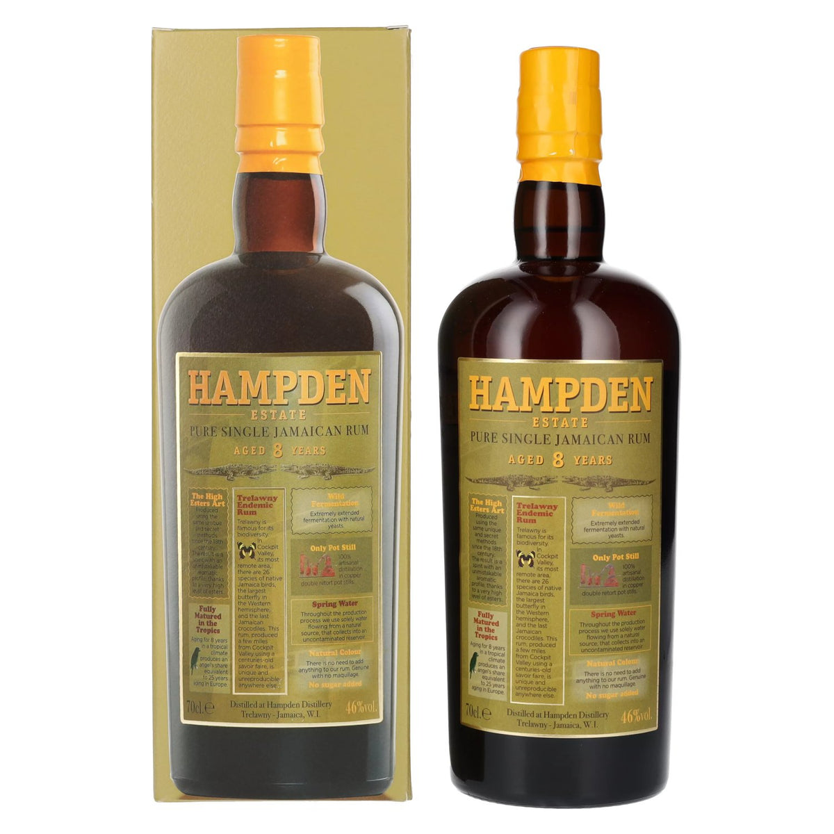 Hampden Estate Rum 8 Years Old Pure Single Jamaican Rum 46% Vol. 0,7l in gift box