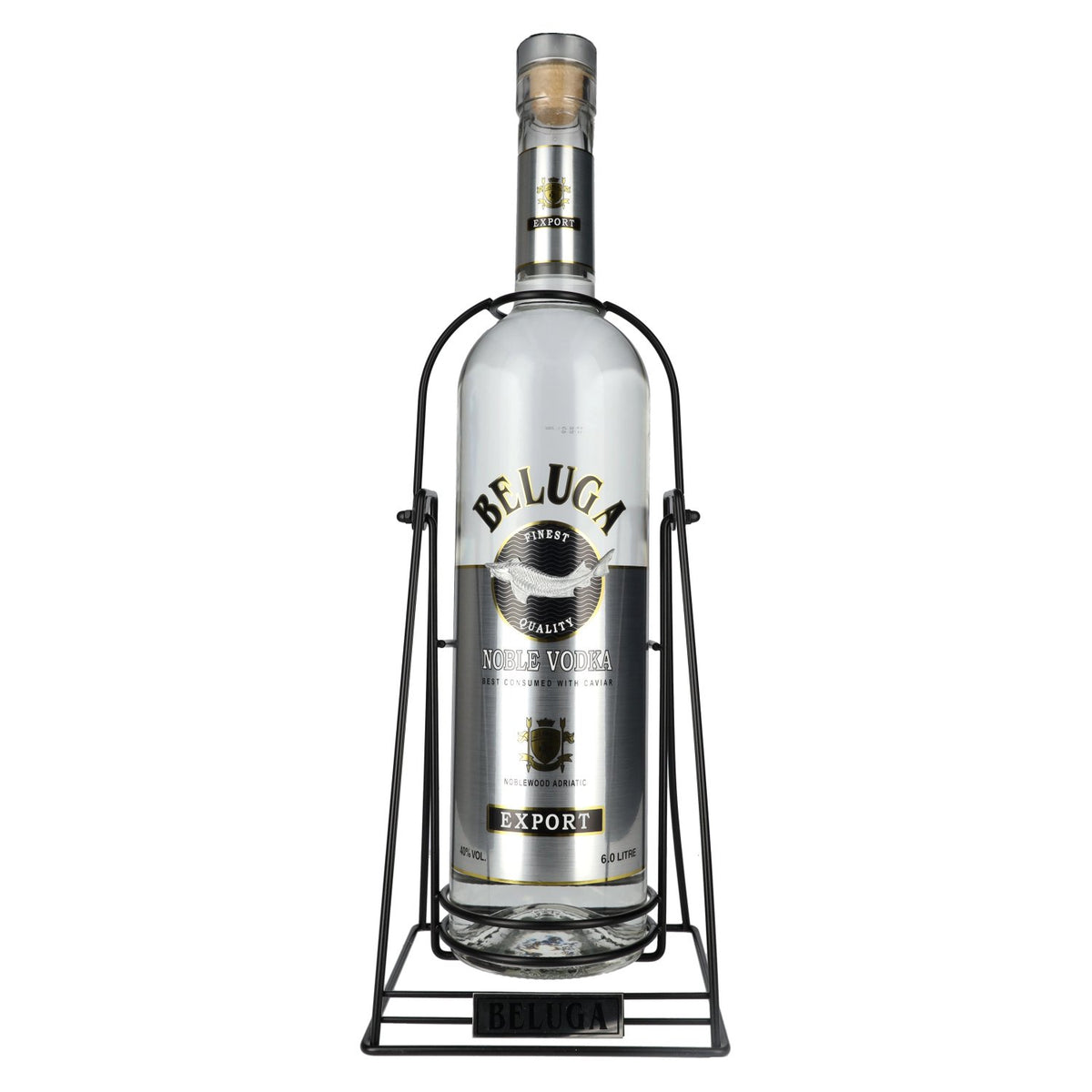 Beluga Noble Vodka EXPORT Montenegro 40% vol. 6l with swivel stand