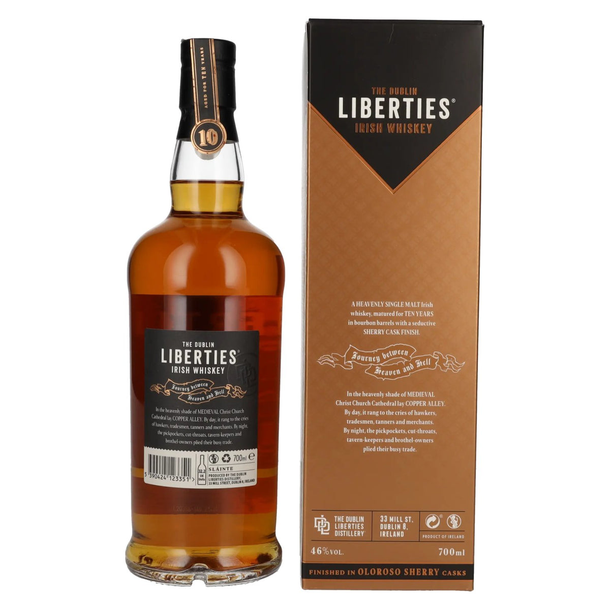 The Dublin LIBERTIES Copper Alley 10 Years Old Oloroso Sherry Cask Finish 46% Vol. 0,7l en boîte cadeau