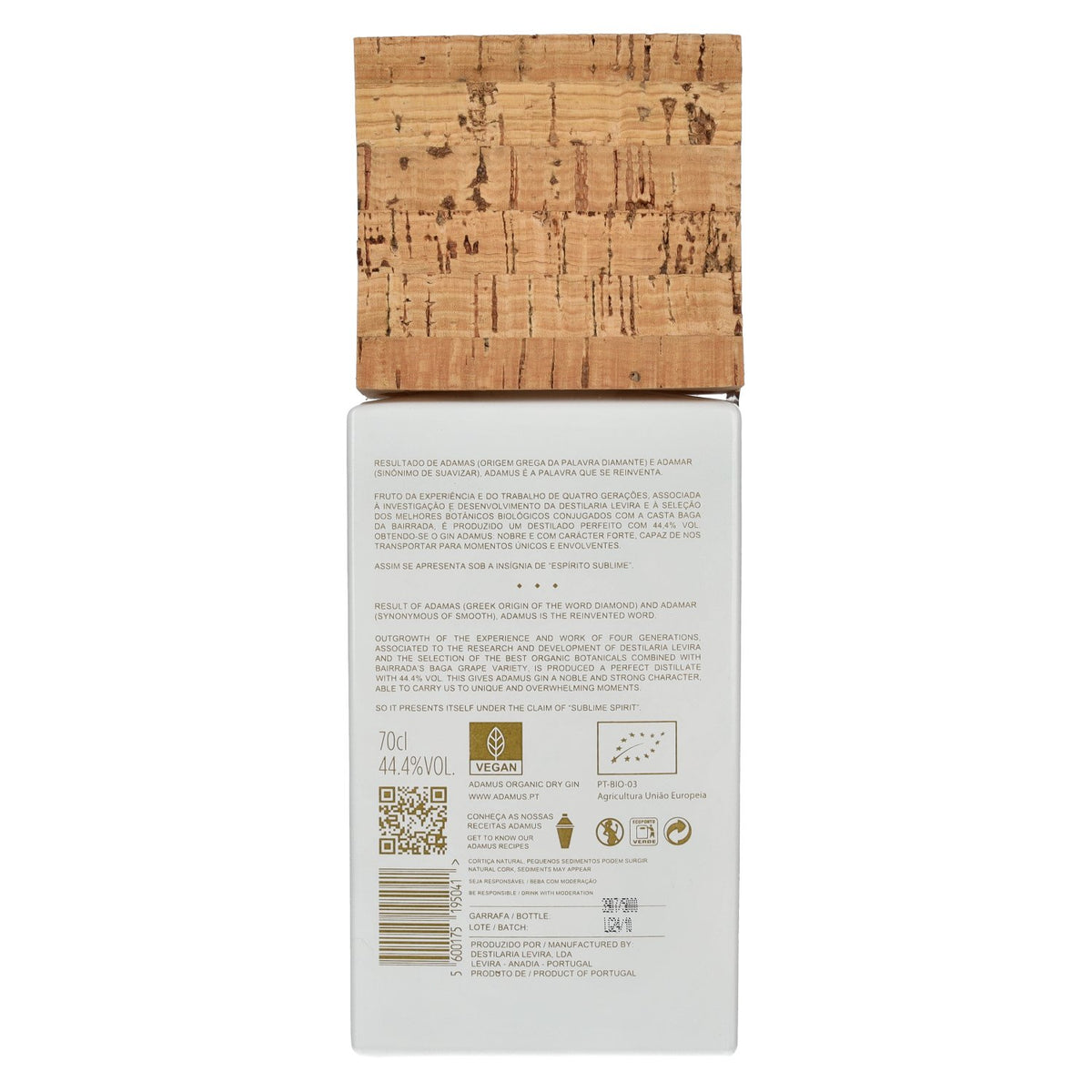 Adamus Dry Gin Bio Édition limitée 2020 44,4 % vol. 0,7 l dans un coffret cadeau comprenant 2 verres et un dessous de verre en liège