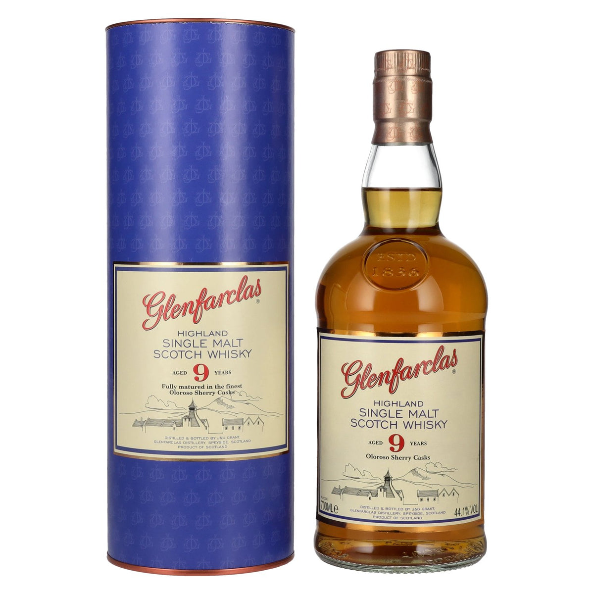 Glenfarclas 9 Years Old Oloroso Sherry Casks Highland Single Malt 44,1% Vol. 0,7l en boîte cadeau