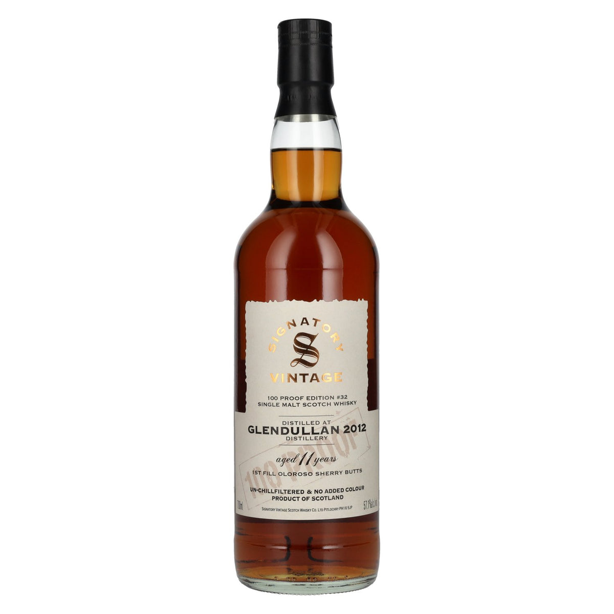 Signatory Vintage 100 Proof Edition GLENDULLAN 11 Years Old Single Malt #32 2012 57,1% Vol. 0,7l