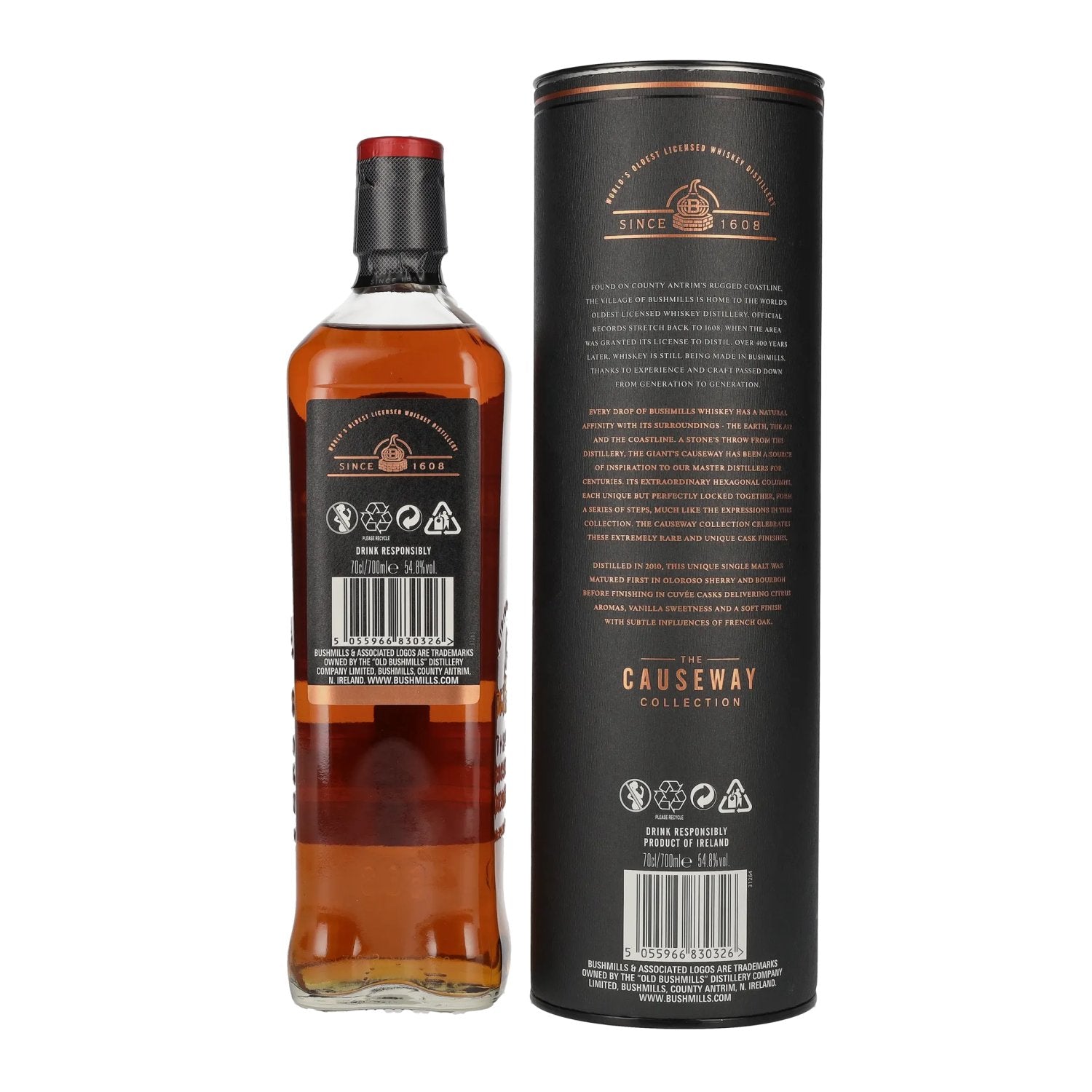 Bushmills THE CAUSEWAY COLLECTION Single Malt Cuvée Casks 2010 54,8% Vol. 0,7l in gift box